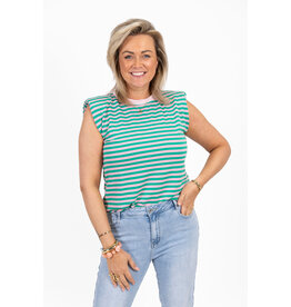 21Jewelz Mouwloze top met schoudervulling - groen/roze