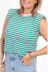 21Jewelz Mouwloze top met schoudervulling - groen/roze