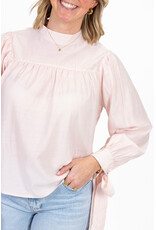 21Jewelz Effen blouse met strikjes - roze