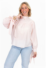 21Jewelz Effen blouse met strikjes - roze