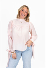 21Jewelz Effen blouse met strikjes - roze