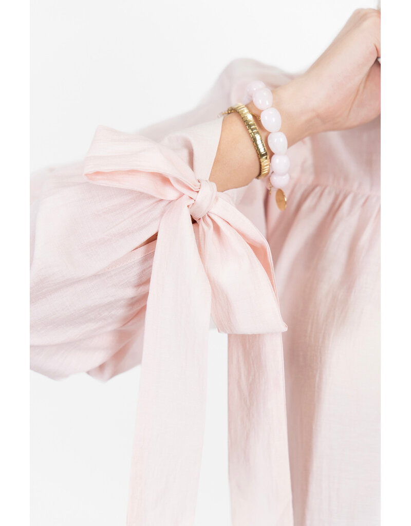 21Jewelz Effen blouse met strikjes - roze