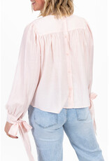 21Jewelz Effen blouse met strikjes - roze