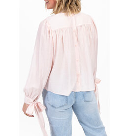 21Jewelz Effen blouse met strikjes - roze