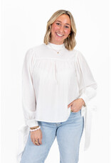 21Jewelz Effen blouse met strikjes - wit