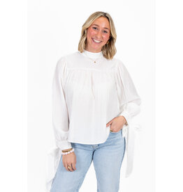 21Jewelz Effen blouse met strikjes - wit