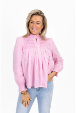 21Jewelz Gestreepte blouse met gehaakt detail - roze/wit