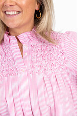 21Jewelz Gestreepte blouse met gehaakt detail - roze/wit