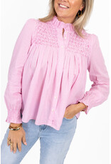 21Jewelz Gestreepte blouse met gehaakt detail - roze/wit