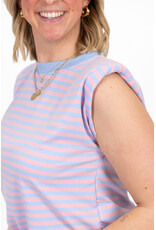 21Jewelz Mouwloze top met schoudervulling - blauw/roze