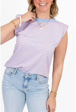 21Jewelz Mouwloze top met schoudervulling - blauw/roze