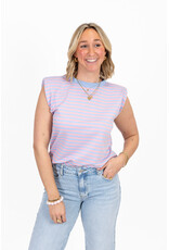 21Jewelz Mouwloze top met schoudervulling - blauw/roze