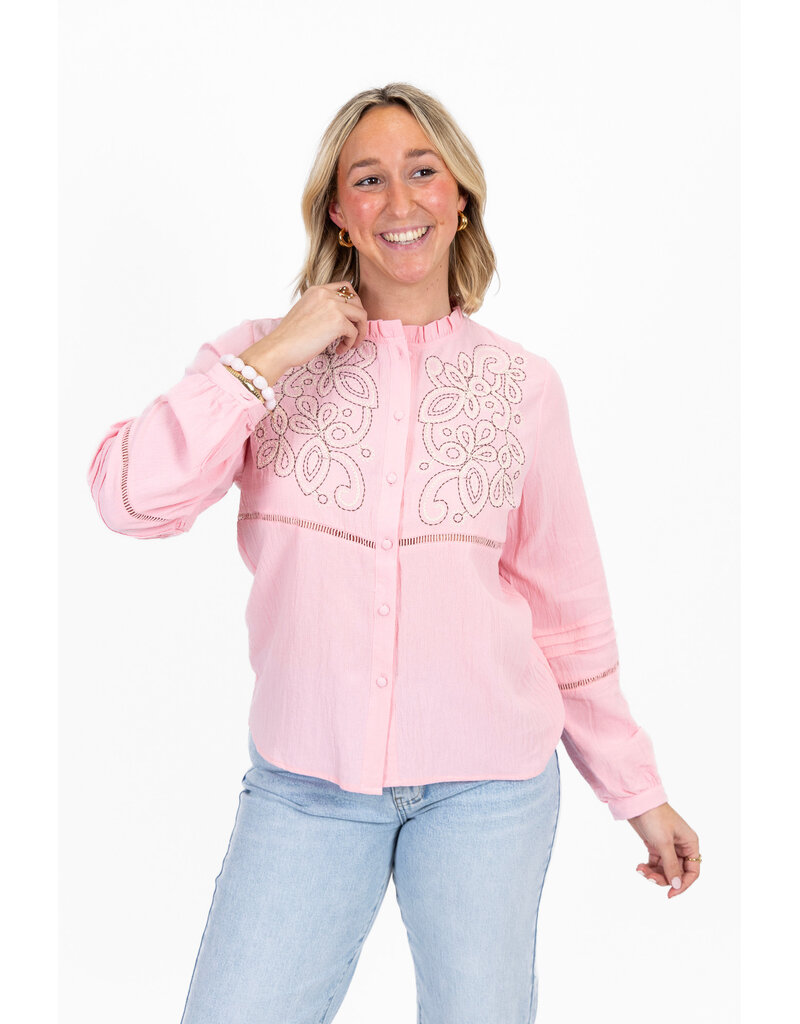 21Jewelz Blouse met contour borduursel - roze