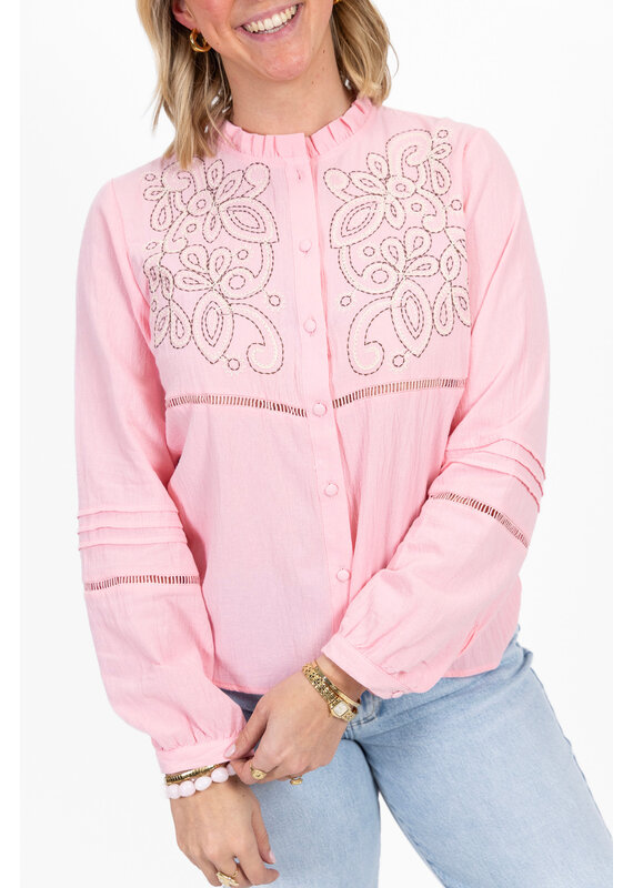 21Jewelz Blouse met contour borduursel - roze