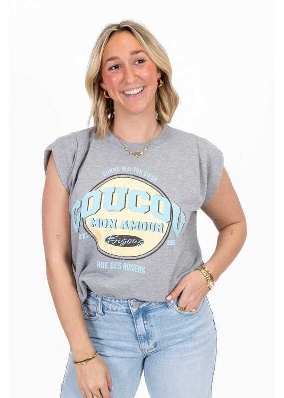 My Jewellery My Jewellery | Grijze top "Coucou"