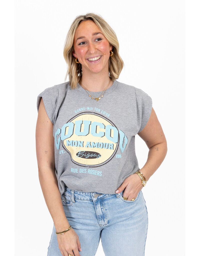 My Jewellery My Jewellery | Grijze top "Coucou"