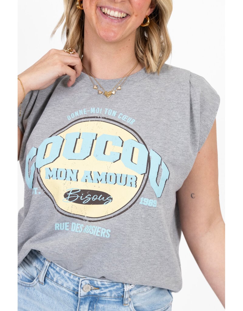 My Jewellery My Jewellery | Grijze top "Coucou"