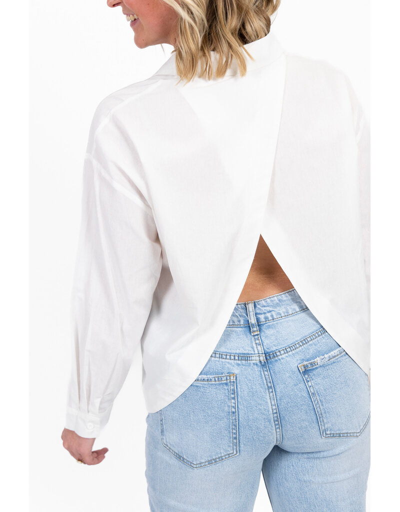 21Jewelz Blouse met overslag aan achterkant - wit