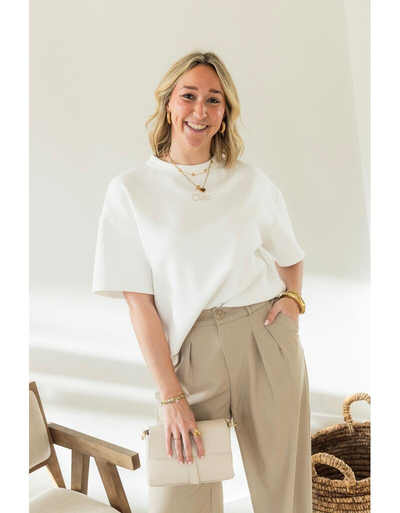 21Jewelz Boxy shirt met tekst "Ciao" - wit