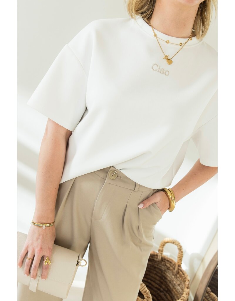 21Jewelz Boxy shirt met tekst "Ciao" - wit