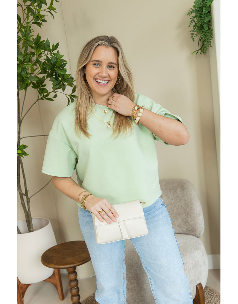21Jewelz Boxy shirt met tekst "Ciao" - lichtgroen