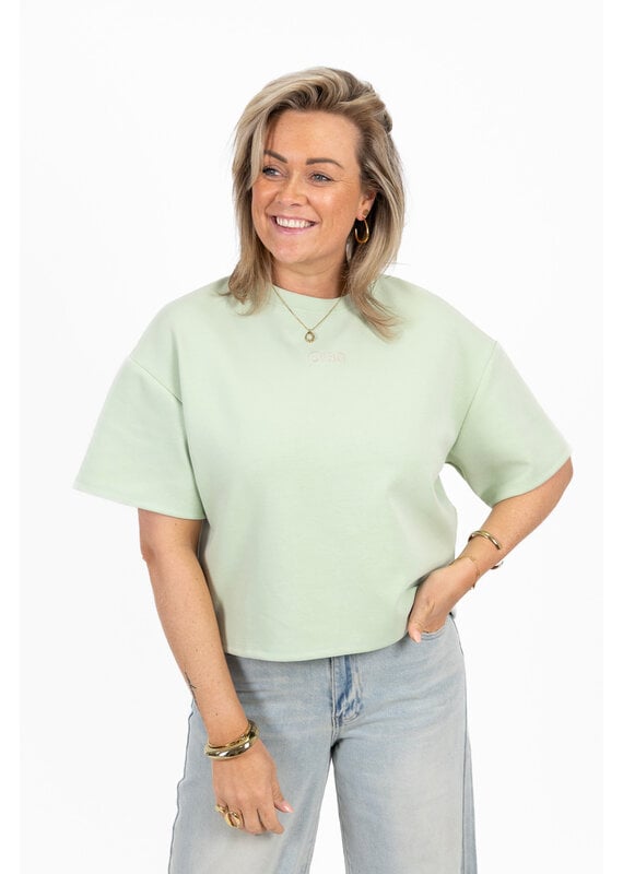 21Jewelz Boxy shirt met tekst "Ciao" - lichtgroen