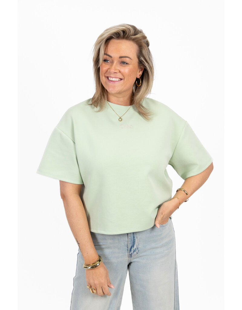 21Jewelz Boxy shirt met tekst "Ciao" - lichtgroen