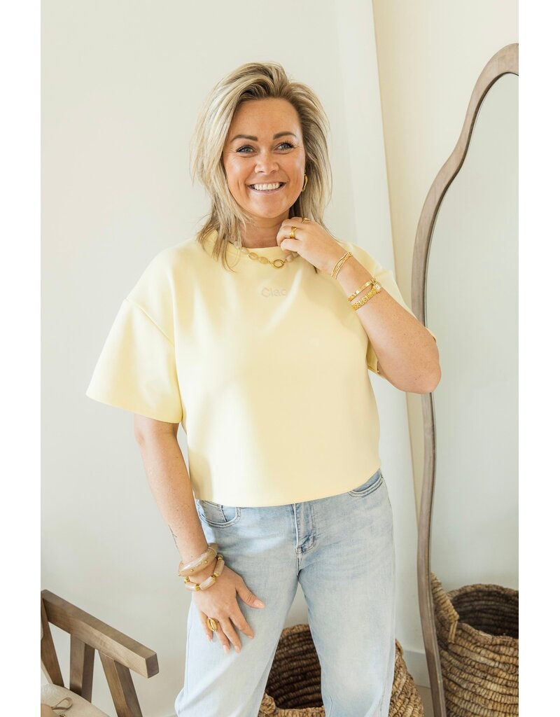 21Jewelz Boxy shirt met tekst "Ciao" - geel