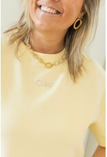 21Jewelz Boxy shirt met tekst "Ciao" - geel