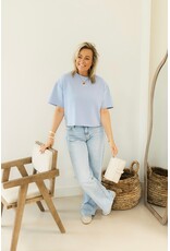 21Jewelz Boxy shirt met tekst "Ciao" - blauw