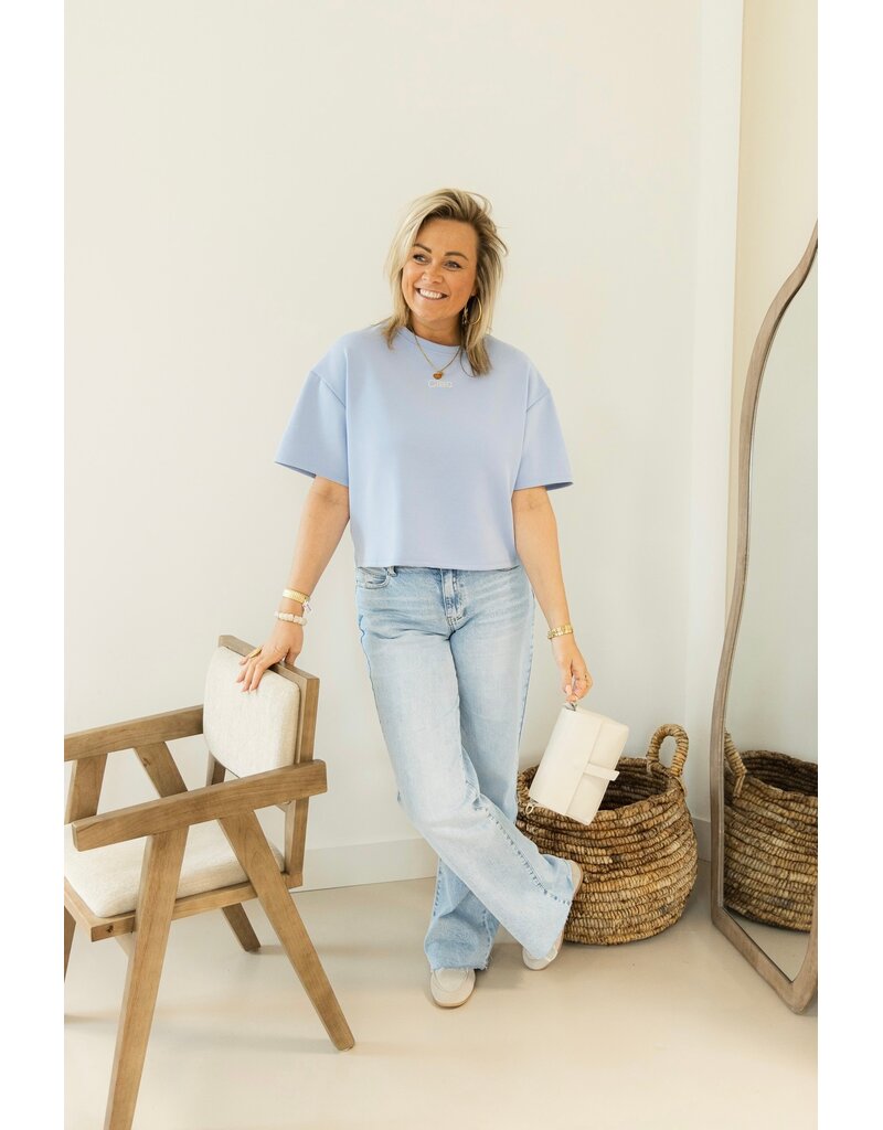 21Jewelz Boxy shirt met tekst "Ciao" - blauw