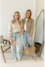 21Jewelz Blouse met opengewerkte mouwen - beige