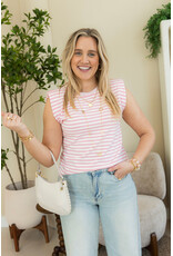 21Jewelz Mouwloze top met schoudervulling - beige/roze