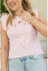 21Jewelz Mouwloze top met schoudervulling - beige/roze