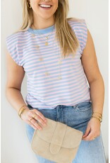 21Jewelz Mouwloze top met schoudervulling - blauw/roze