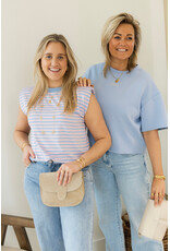 21Jewelz Mouwloze top met schoudervulling - blauw/roze