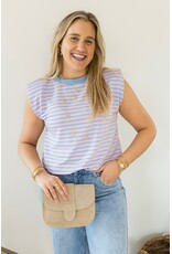 21Jewelz Mouwloze top met schoudervulling - blauw/roze