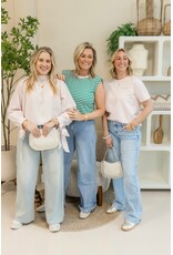 21Jewelz Mouwloze top met schoudervulling - groen/roze