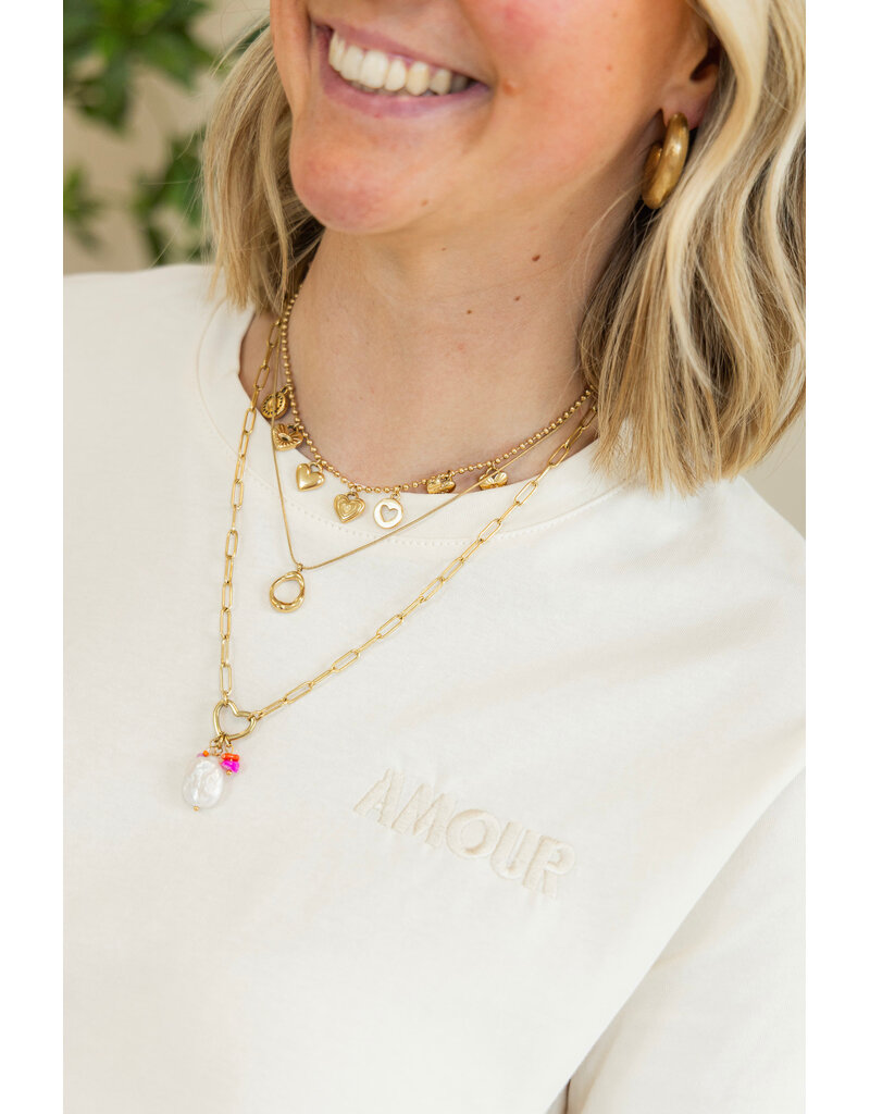 21Jewelz T-shirt amour - beige