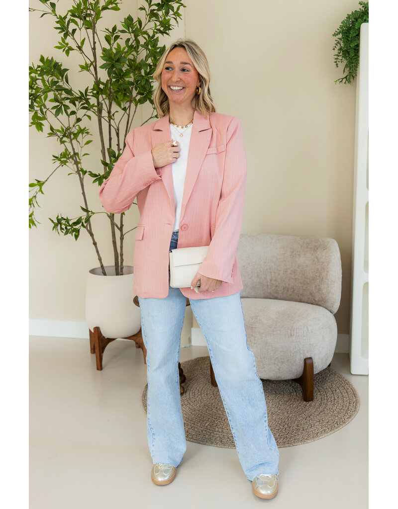 21Jewelz Blazer met krijtstreep - roze