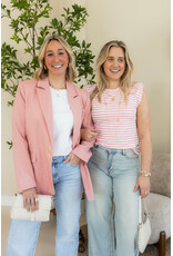21Jewelz Blazer met krijtstreep - roze
