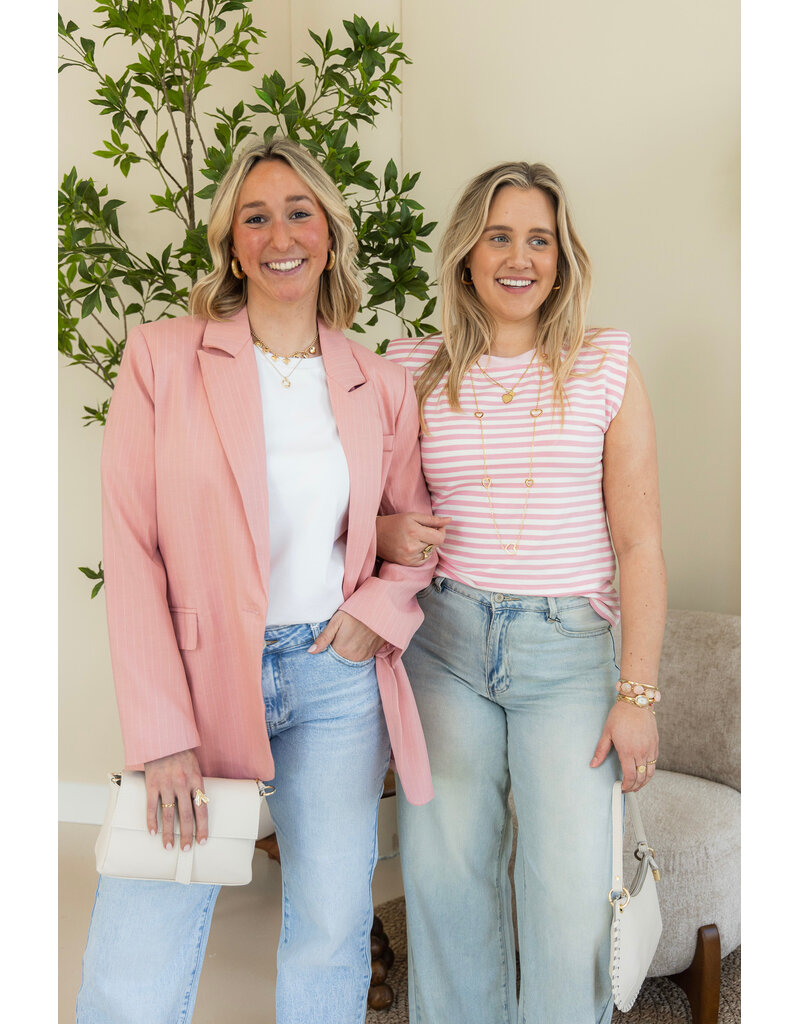 21Jewelz Blazer met krijtstreep - roze