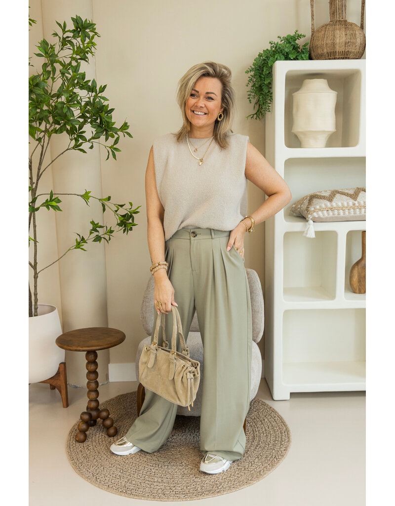 21Jewelz Pantalon met plooien extra long - lichtgroen