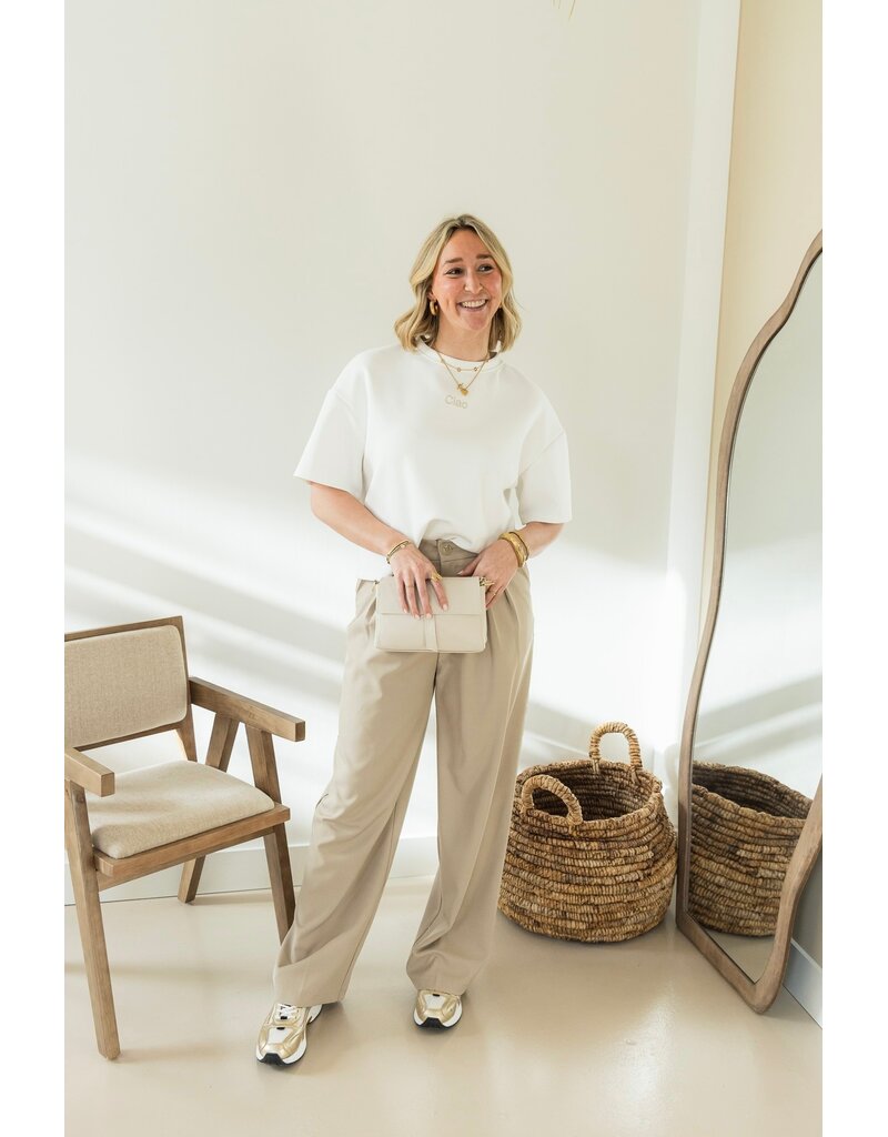 21Jewelz Pantalon met plooien extra long - beige