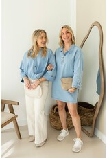 21Jewelz Denim jurkje met strikjes aan de mouw