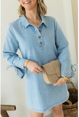 21Jewelz Denim jurkje met strikjes aan de mouw