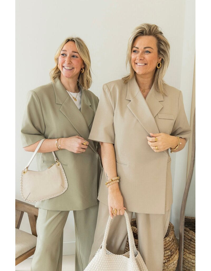 21Jewelz Overslag blazer met korte mouwen - lichtgroen