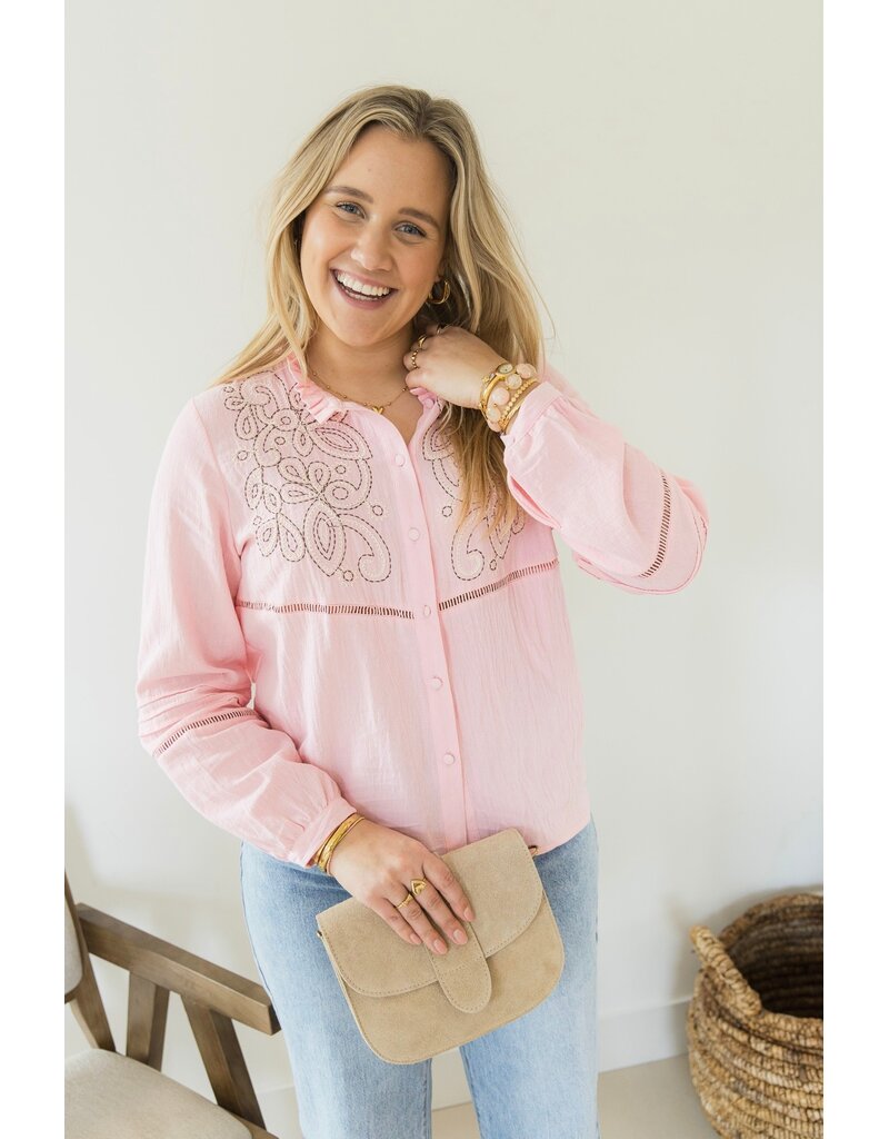 21Jewelz Blouse met contour borduursel - roze