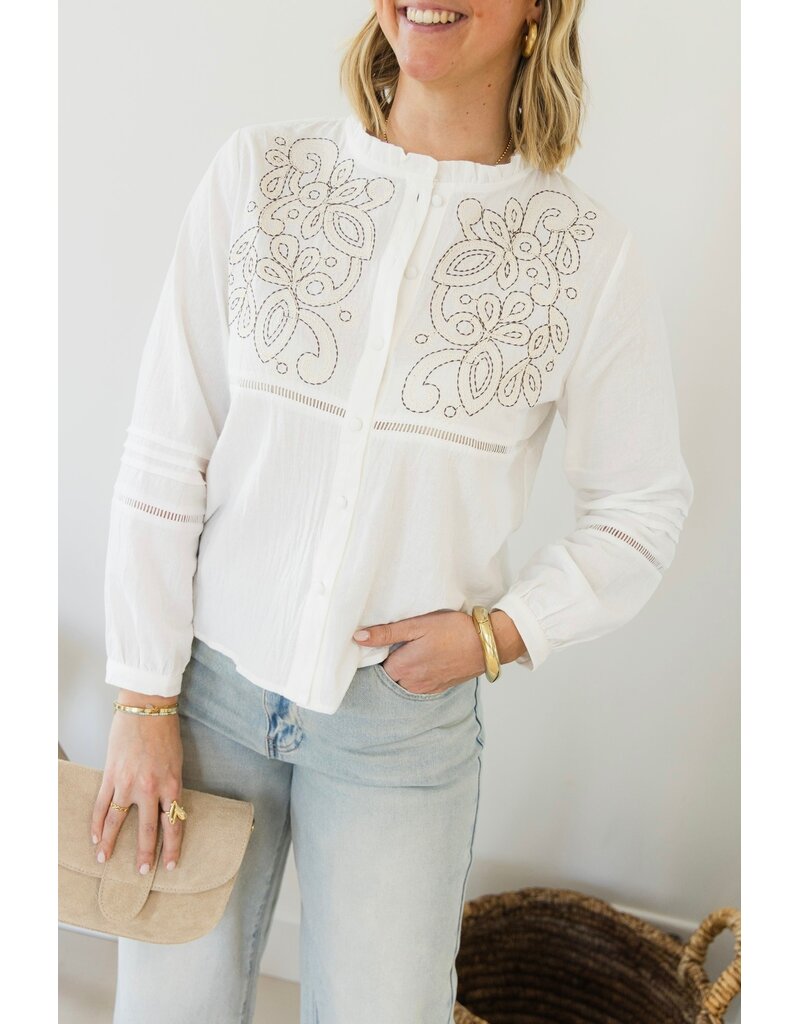 21Jewelz Blouse met contour borduursel - ecru