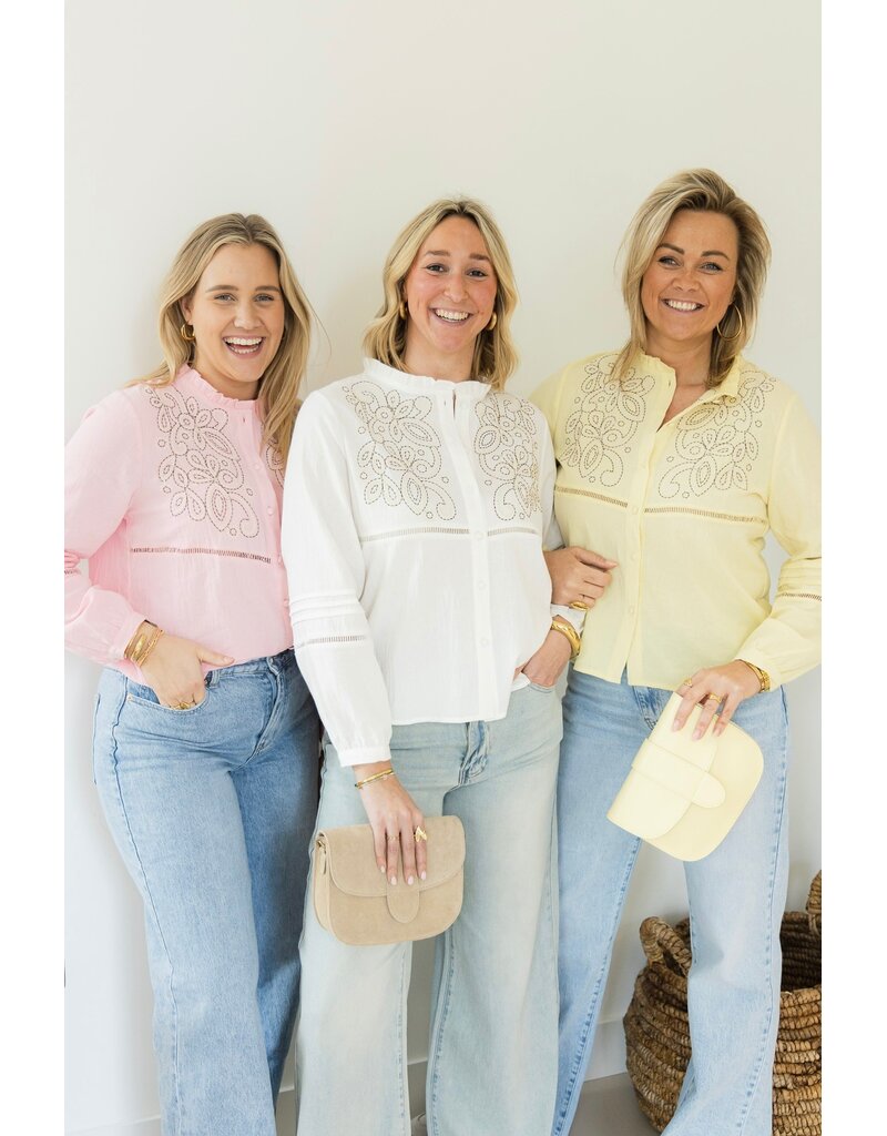 21Jewelz Blouse met contour borduursel - ecru